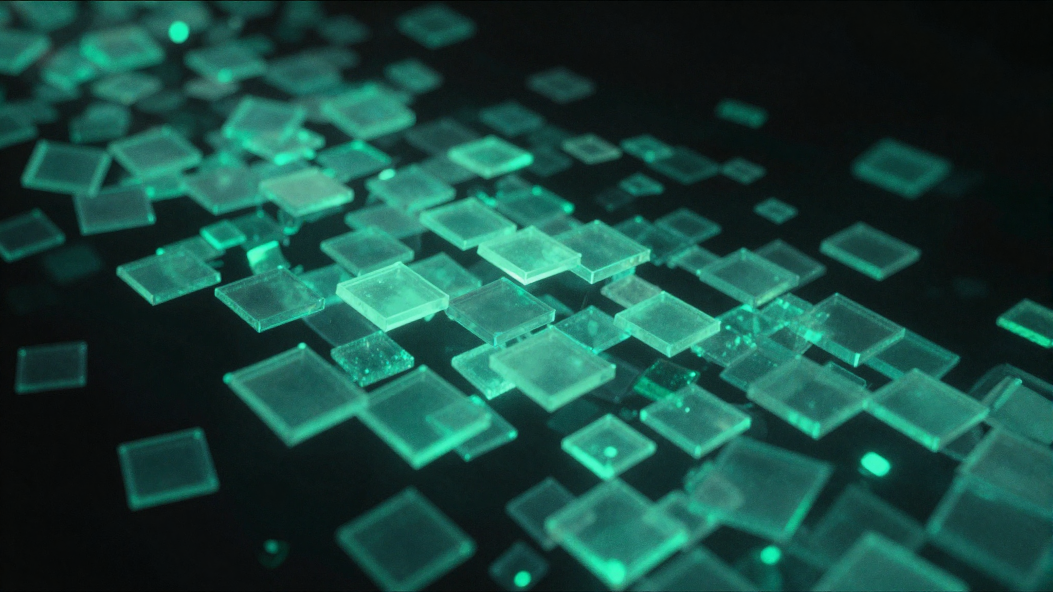 Many translucent panels merging into one surface